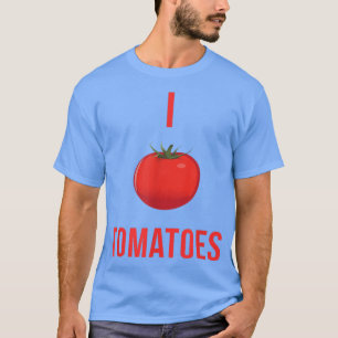 Camiseta Eu adoro tomate de vegetais engraçados