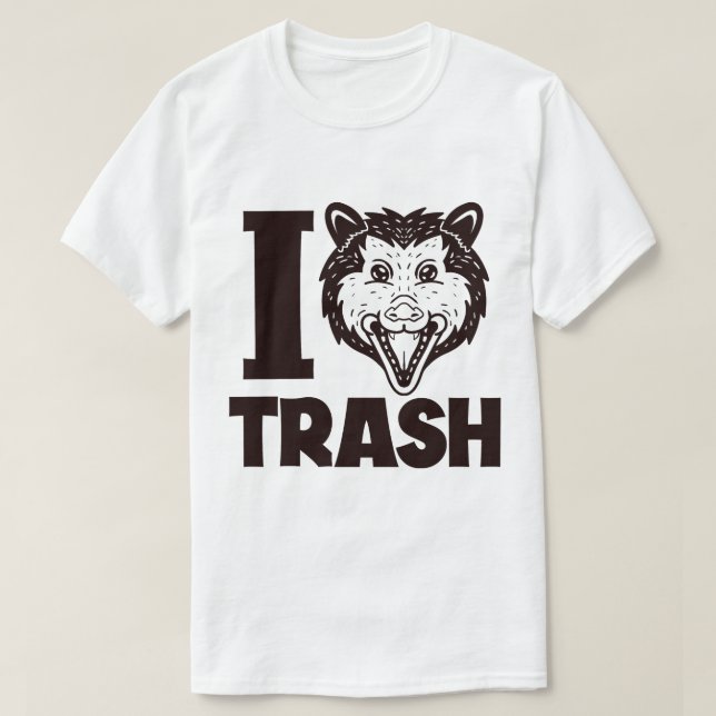 Camiseta Eu Adoro Trash Possum (Frente do Design)
