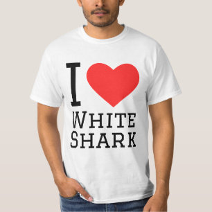 Camiseta Eu adoro tubarão branco