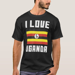 Camiseta Eu adoro Uganda I Heart Uganda Family Viagem Ugand
