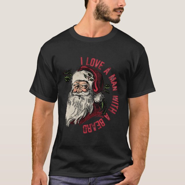 Camiseta Eu Adoro Um Com Barba Papai Noel (Frente)