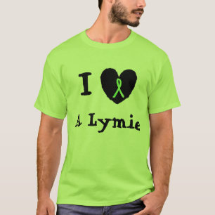 Camiseta Eu adoro uma Lymie, Coração com Fita de Consciênci
