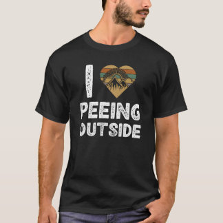 Camiseta Eu Adoro Urinar ao Ar Livre Acampando Trilhas Fora
