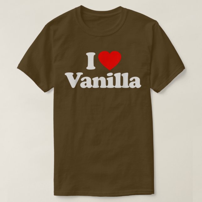 Camiseta Eu adoro Vanilla Heart _ Engraçado (Frente do Design)