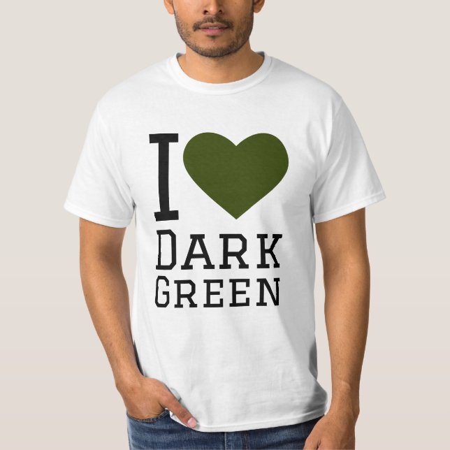 Camiseta Eu adoro verde escuro (Frente)