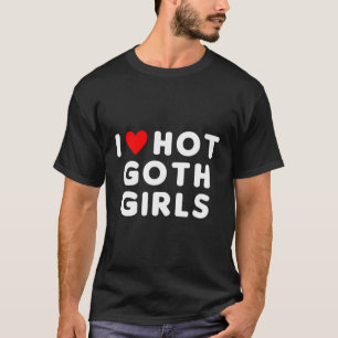 Camiseta Eu Adoro Vermelho Quente Gótico