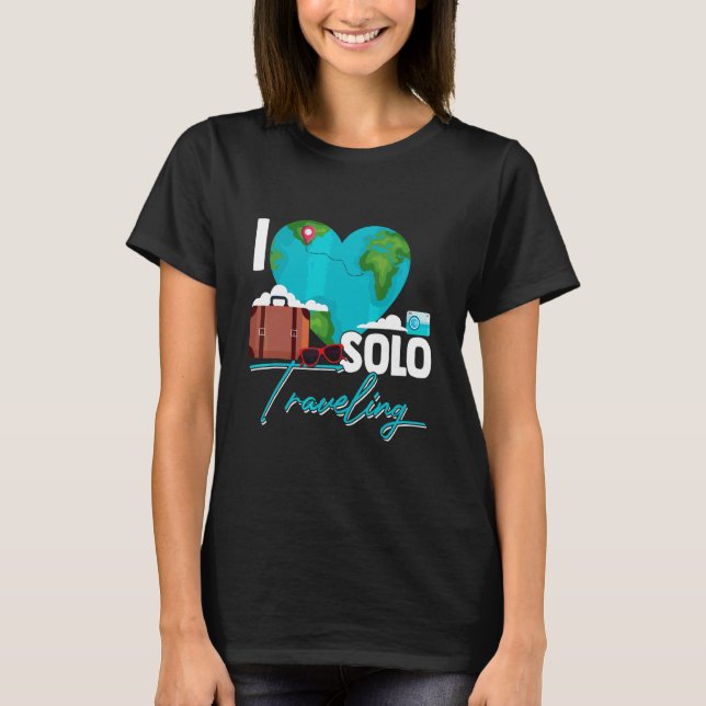 Camiseta Eu Adoro Viajar Solo (Frente)
