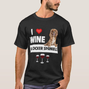 Camiseta Eu adoro vinho e coqueiros Cachorros Cachorros Mãe