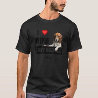 Camiseta Eu Adoro Vinho E Minha Beagle Mãe Pai Caçando Cach