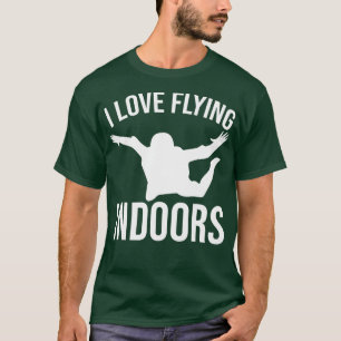 Camiseta Eu adoro voar dentro de carroças voando em Skydivi