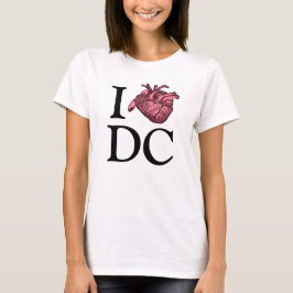 Camiseta Eu adoro Wash, DC com coração anatomicamente corre