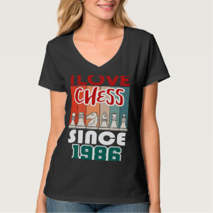 Camiseta Eu adoro xadrez desde 1986