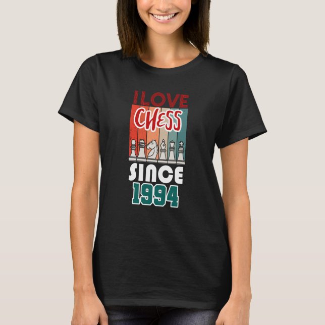 Camiseta Eu adoro xadrez desde 1994 (Frente)