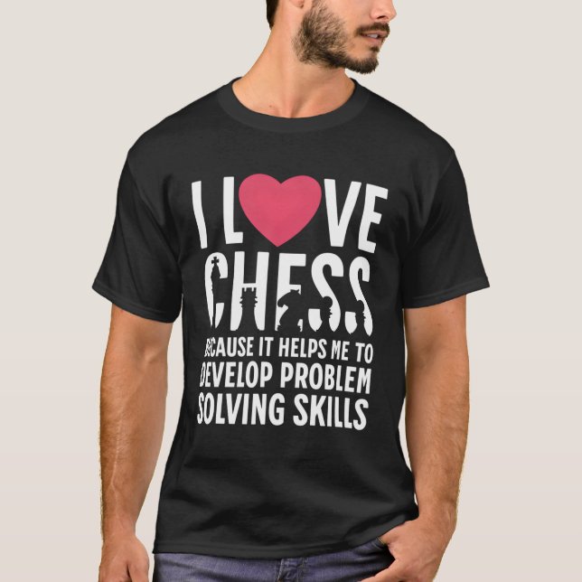 Camiseta Eu Adoro Xadrez Porque (Frente)