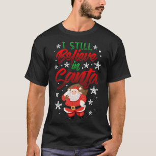 Camiseta Eu ainda acredito em Papais noeis Saco de Brinqued