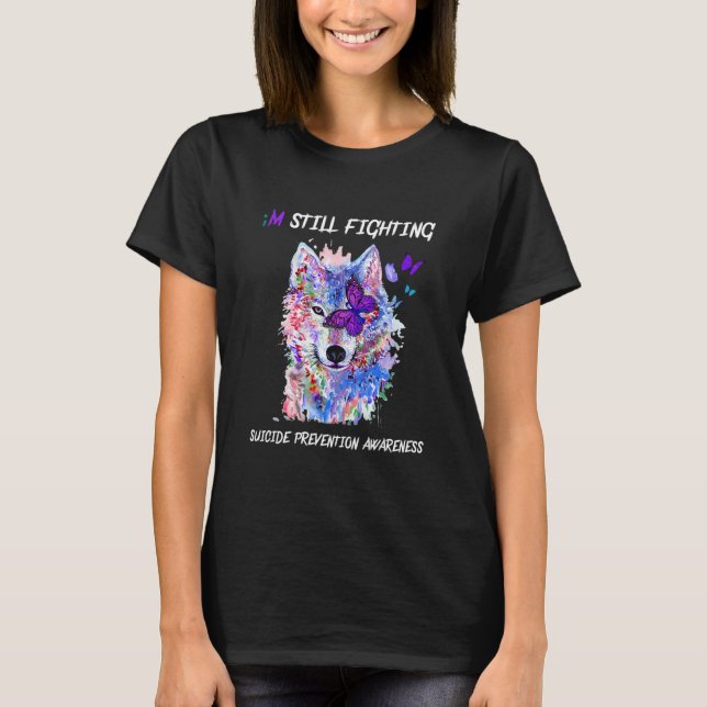 Camiseta Eu ainda estou lutando contra Asas Semicolon e evi (Frente)