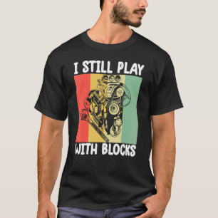 Camiseta eu ainda toco com blocos Mecânico Motor 6
