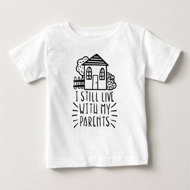 Camiseta Eu Ainda Vivo Com Meus Pais, Baby Tee (Frente)
