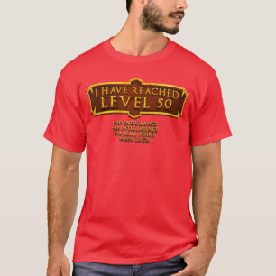 Camiseta Eu Alcansei o Nível 50 RPG Jogos Online 50º Aniver