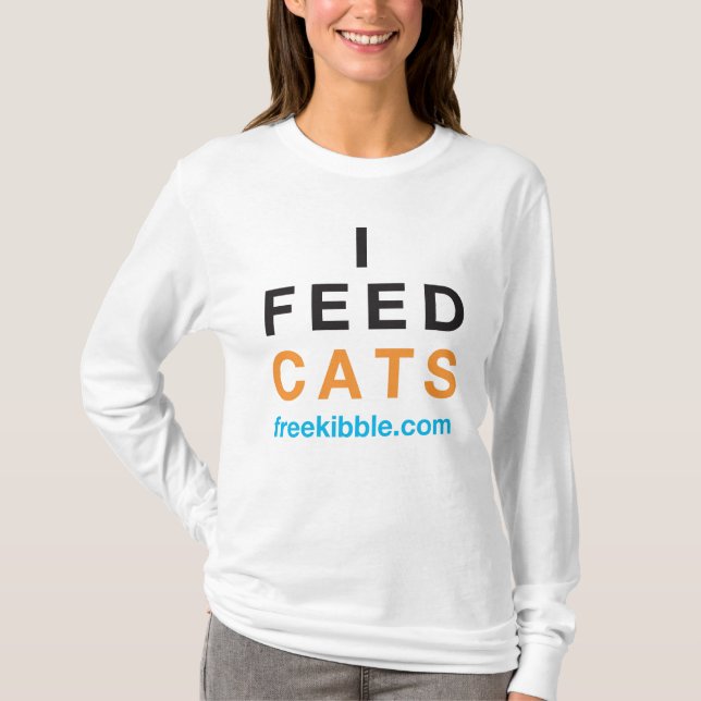 Camiseta "Eu alimento T dos gatos" (Frente)
