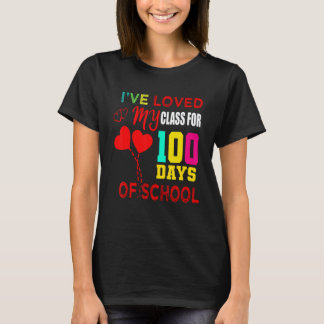 Camiseta Eu amei Minha Turma Por 100 Dias De Escola Coração