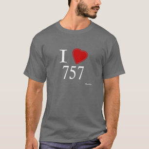 Camiseta Eu amo 757 Virginia Beach