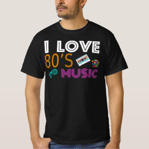Camiseta Eu amo 80s a música - 80s traje, vestido de