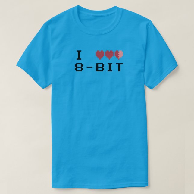 Camiseta Eu Amo 8-Bit (Frente do Design)