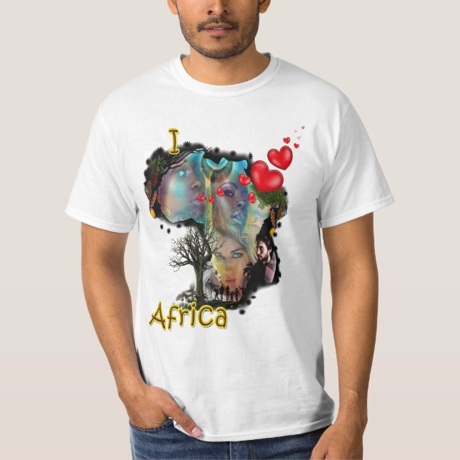 Camiseta Eu amo a África (Frente)