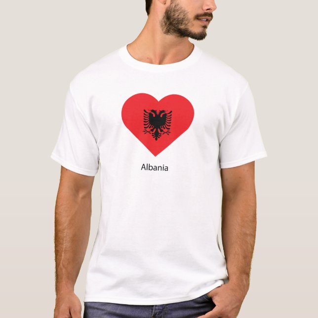 Camiseta Eu amo a Albânia (Frente)