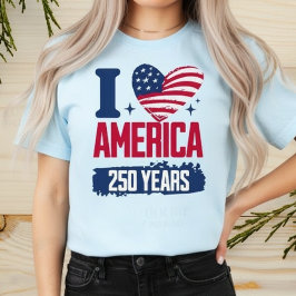 Camiseta Eu Amo A América 250 Anos