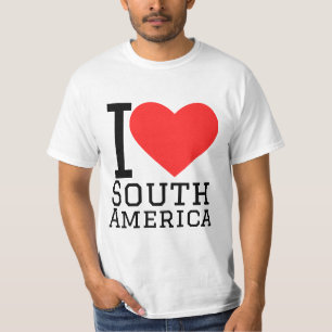 Camiseta Eu amo a América do Sul