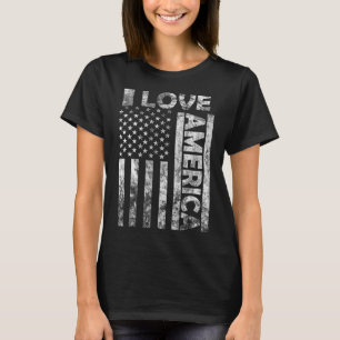 Camiseta Eu amo a América Shirt Usa Bandeira 4 de julho Ind