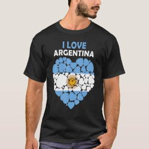 Camiseta Eu Amo A Argentina Orgulhosa De Ser Arge De Bandei