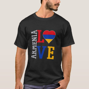 Camiseta Eu Amo a Armênia Com a Bandeira Armênia Orgulho Ar