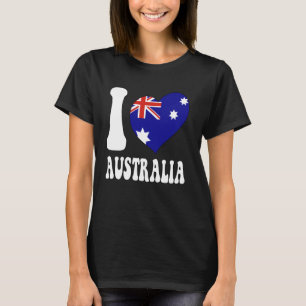 Camiseta Eu Amo A Austrália Eu Amo Canberra Austrália Bande