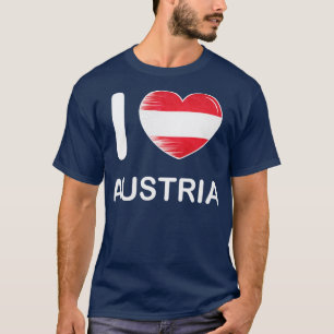 Camiseta Eu Amo A Áustria Bandeira A Minha Casa O Meu País 