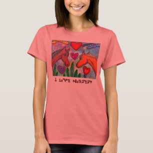 Camiseta Eu amo a baía T dos cavalos