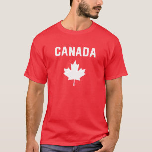 Camiseta Eu Amo a bandeira canadense minimalista do Canadá