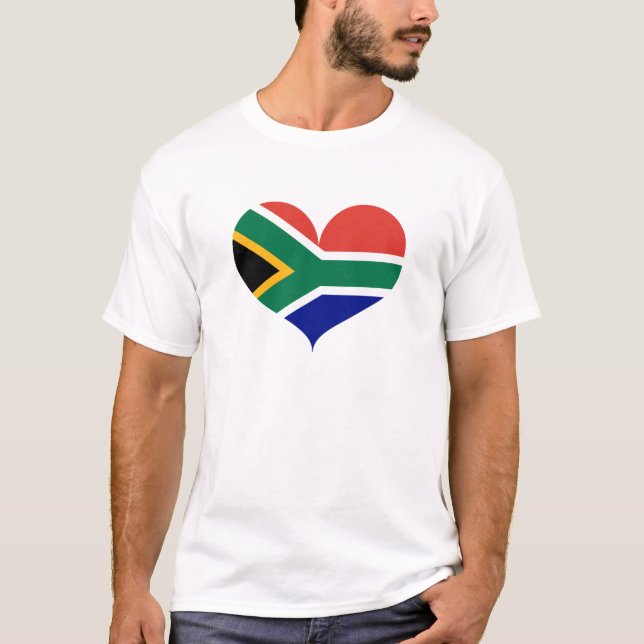 Camiseta Eu amo a bandeira da África do Sul (Frente)