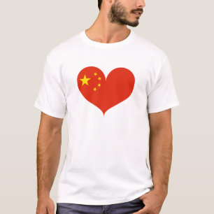 Camiseta Eu amo a bandeira da China