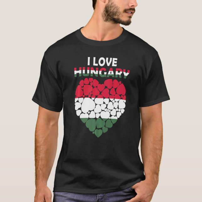 Camiseta Eu Amo A Bandeira Da Hungria Orgulhosa De Ser A Hu (Frente)
