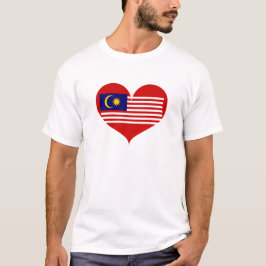 Camiseta Eu amo a bandeira da Malásia