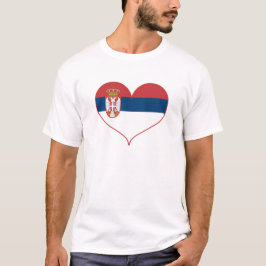 Camiseta Eu Amo a bandeira da Sérvia