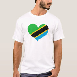 Camiseta Eu amo a bandeira da Tanzânia