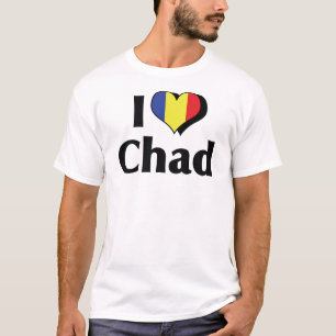 Camiseta Eu Amo a Bandeira do Chade