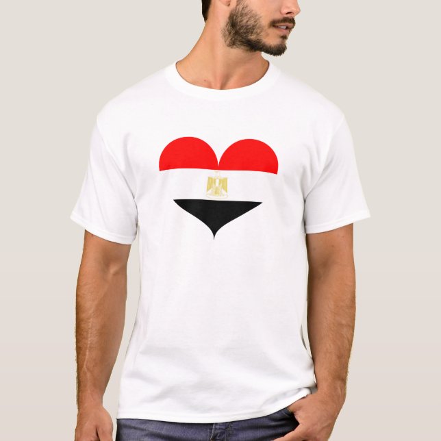 Camiseta Eu Amo a Bandeira do Egito (Frente)