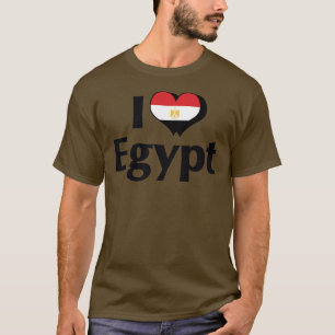 Camiseta Eu Amo a Bandeira do Egito