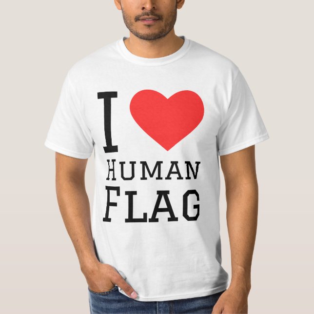 Camiseta Eu amo a bandeira humana (Frente)