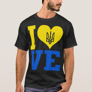 Camiseta Eu amo a bandeira ucraniana 